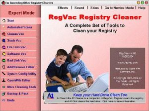 RegVac Registry Cleaner v5.01.08